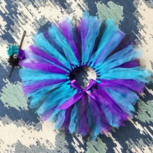 Custom Tutu w/Matching Headband Girls Sz 9-12M 💜